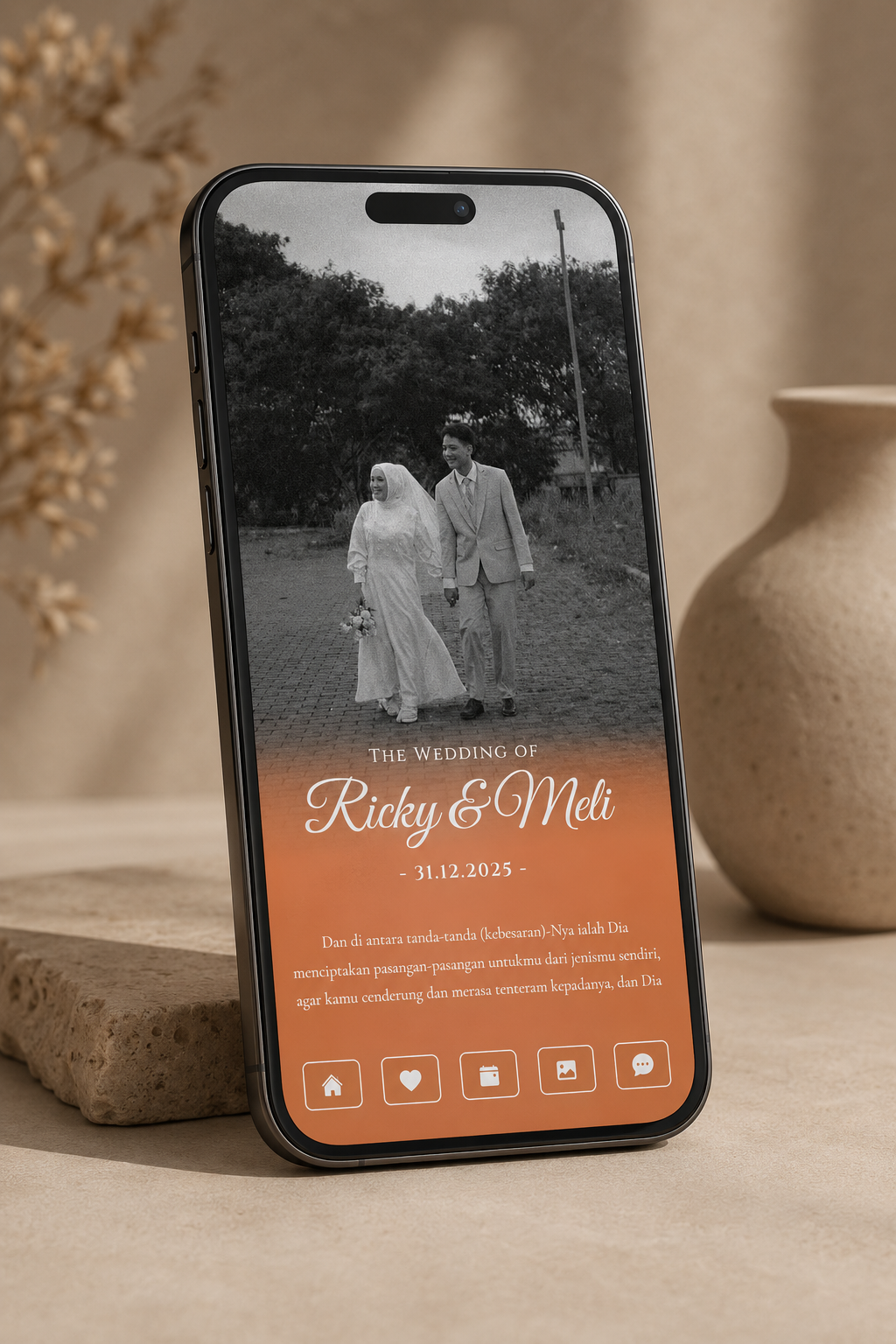 Mockup soft reddish-orange
